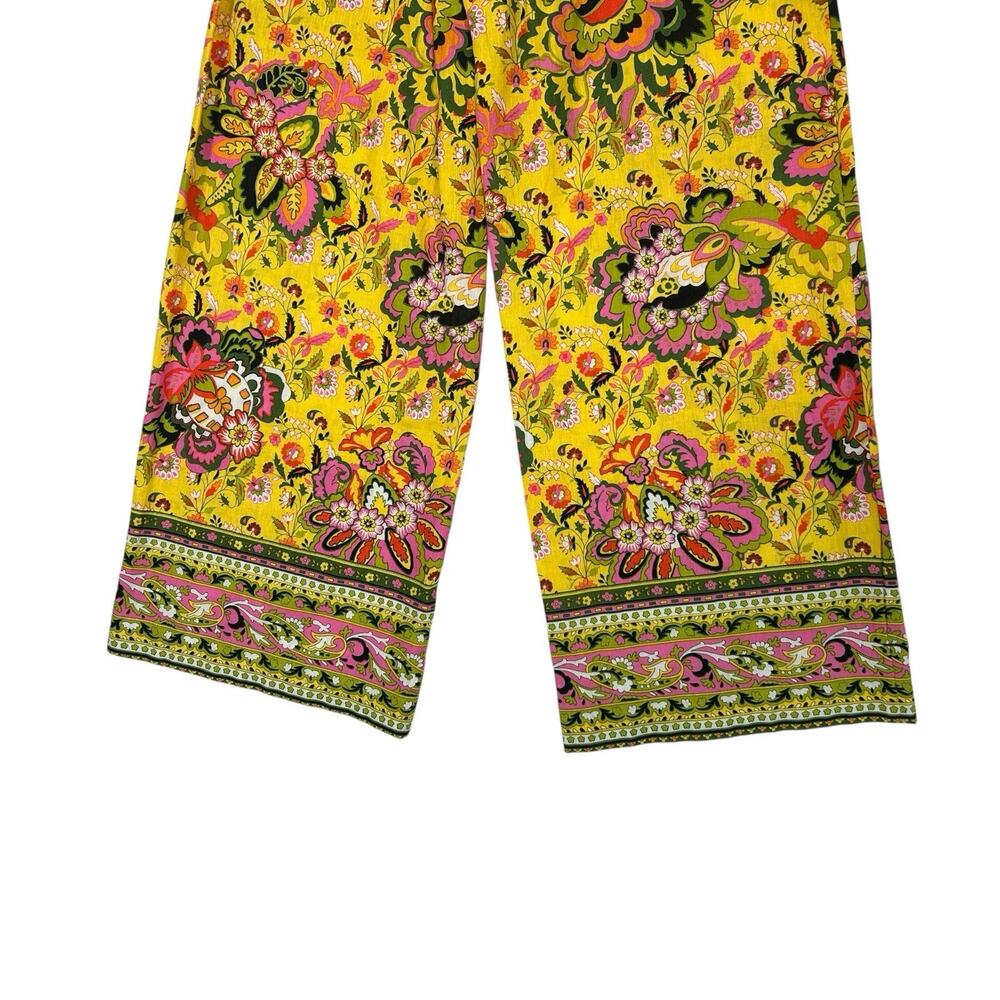 NWT Gibson & Latimer Pull On Casual Wide Leg Pants Linen Blend Floral Belt Sz S - Picture 7 of 15